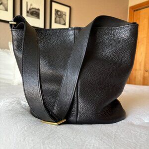 Primecut Black Leather Bucket Bag